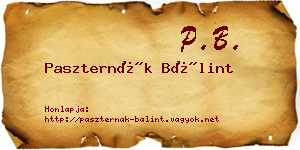 Paszternák Bálint névjegykártya