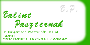balint paszternak business card