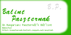 balint paszternak business card